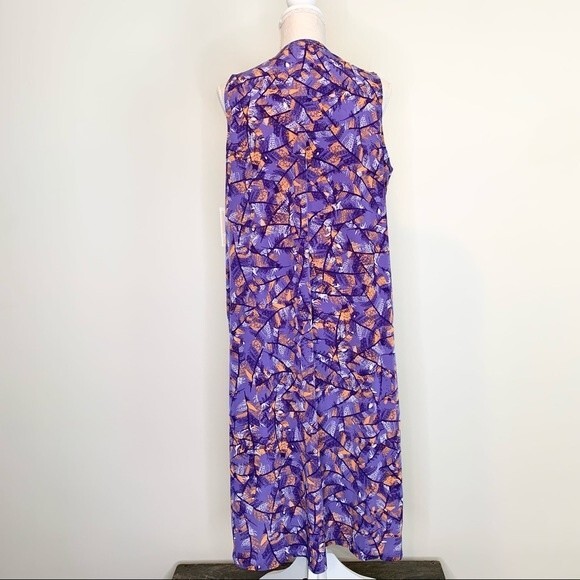 NWT LuLaRoe Joy Vest Duster Cover Up Feathers Colorful Boho Print Medium - Picture 3 of 8